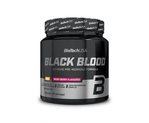 BioTechUSA Black Blood NOX+, Ruby Berry - 330 grams | High-Quality Nitric Oxide Boosters | MySupplementShop.co.uk