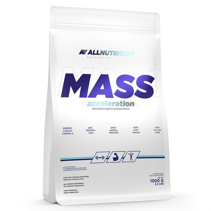 Allnutrition Mass Acceleration, Blueberry - 1000 grams - Default Title - Weight Gainers & Carbs at MySupplementShop by Allnutrition