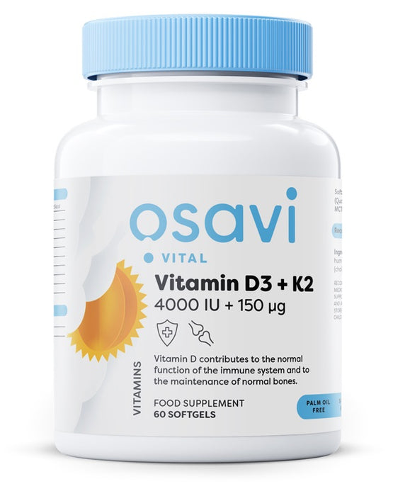 Osavi Vitamin D3 + K2, 4000IU + 150mcg - 60 softgels - Default Title - Vitamins & Minerals at MySupplementShop by Osavi