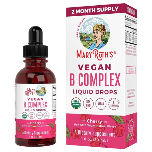 MaryRuth Organics Vegan B Complex Liquid Drops, Cherry - 30 ml. | High-Quality Vitamins & Minerals | MySupplementShop.co.uk