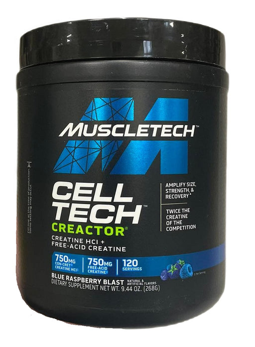 MuscleTech Cell Tech Creactor, Blue Raspberry Blast - 268 grams | High-Quality Creatine Supplements | MySupplementShop.co.uk