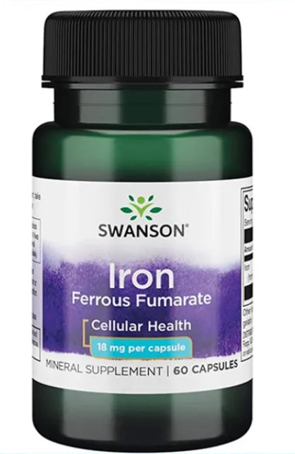 Swanson Iron (Ferrous Fumarate), 18mg - 60 caps - Vitamins & Minerals at MySupplementShop by Swanson