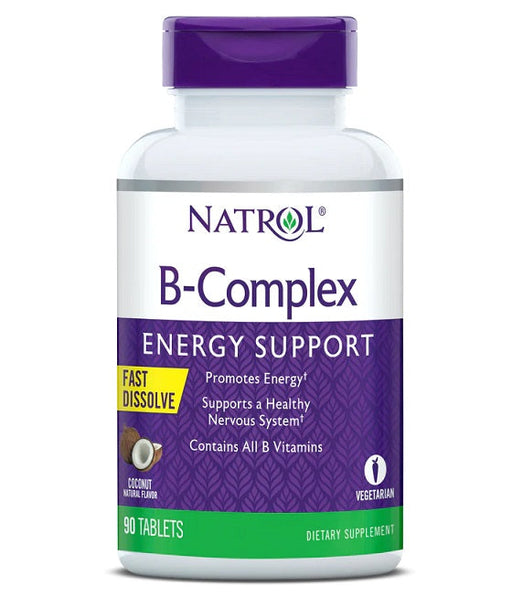 Natrol B-Complex Fast Dissolve, Coconut - 90 tabs | High-Quality Vitamins & Minerals | MySupplementShop.co.uk