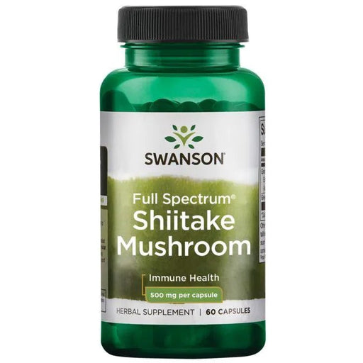 Swanson Full Spectrum Shiitake Mushroom, 500mg - 60 caps - Health and Wellbeing at MySupplementShop by Swanson