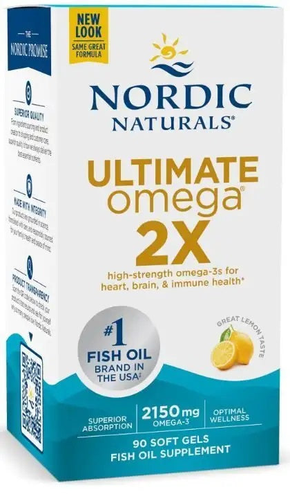 Nordic Naturals Ultimate Omega 2X, 2150mg Lemon - 90 softgels | High Quality Omega-3 and Fish Oils Supplements at MYSUPPLEMENTSHOP.co.uk