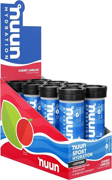 Nuun Sport Hydration + Caffeine Cherry Limeade   8 x 10 count tubes - Vegan Products at MySupplementShop by Nuun